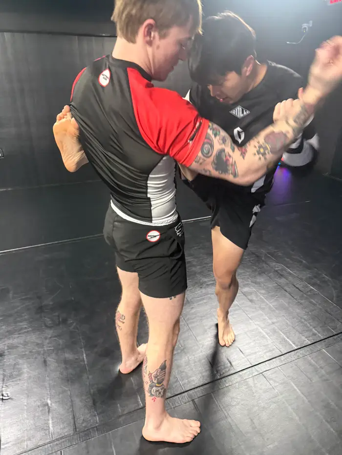 Partner drilling at Ann Arbor BJJ