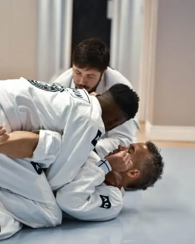 Students training Brazilian Jiu-Jitsu