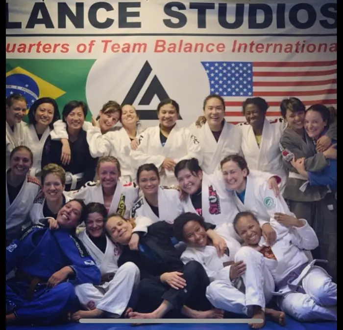 Women's Jiu-Jitsu self-defense training at Balance Studios