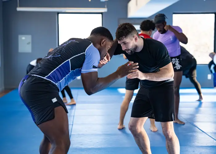 Students training on the mats at Bones Jiu Jitsu in Clifton, NJ