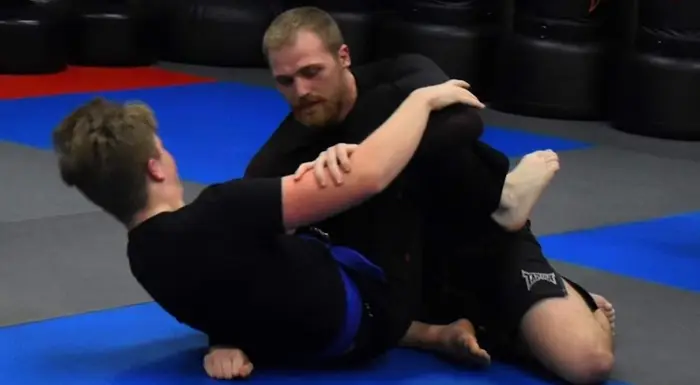 Open-guard Brazilian Jiu-Jitsu training at Brick City Martial Arts