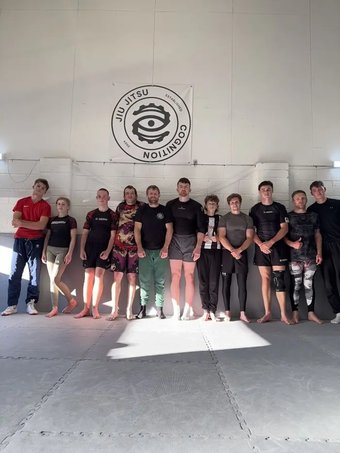 Mixed adults and juniors class at Cognition Jiu Jitsu after training