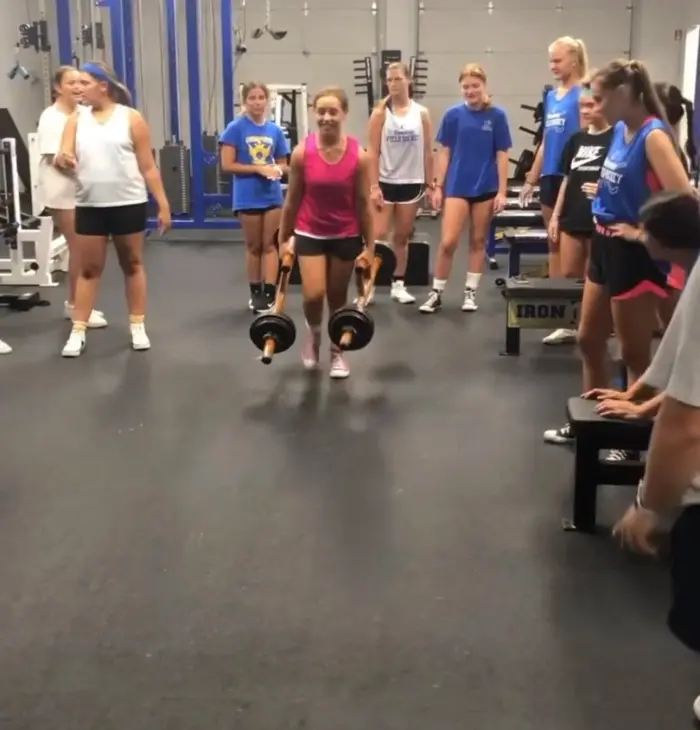 Group of athletes during a strength and conditioning session