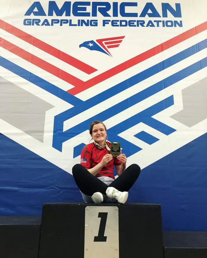 Athlete competing at a grappling tournament