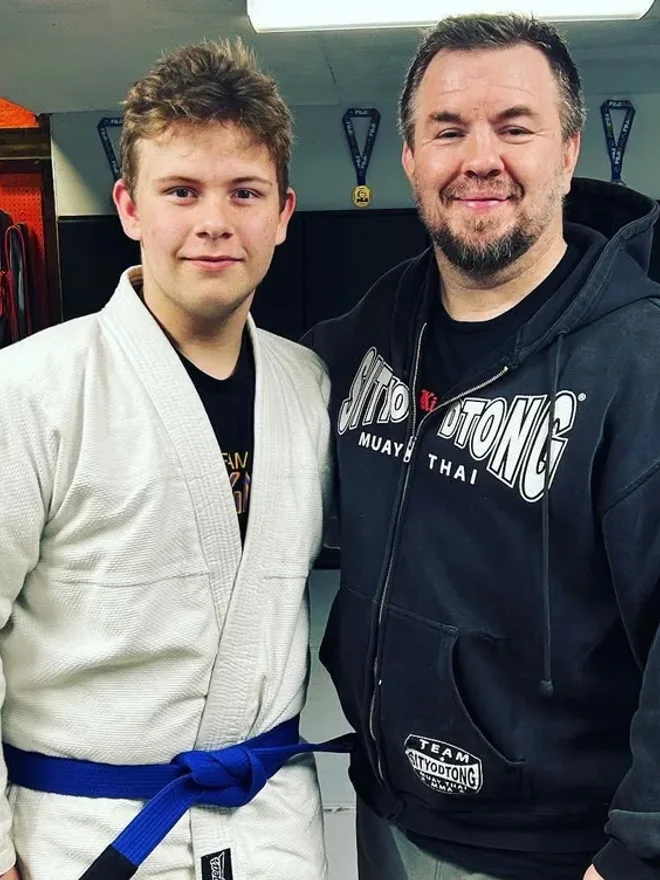 Hunter Tesnear, BJJ Blue Belt · Karate Black Belt