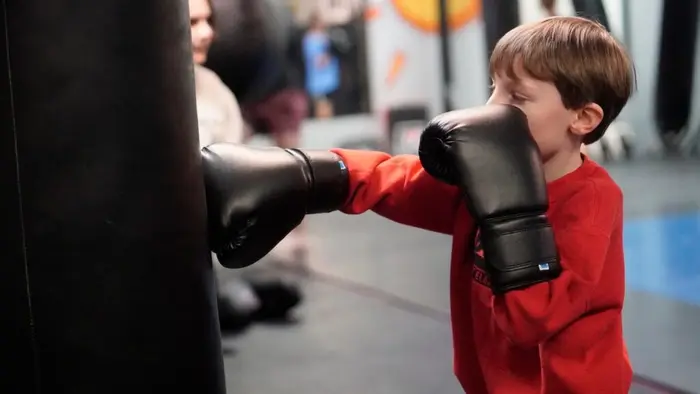 Kids Muay Thai training at No Illusions Martial Arts