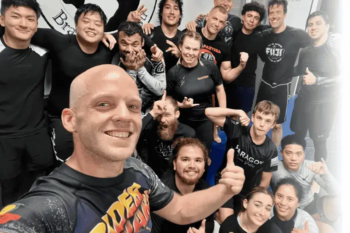 Adult no-gi class team selfie after training at Paragon Simi Valley