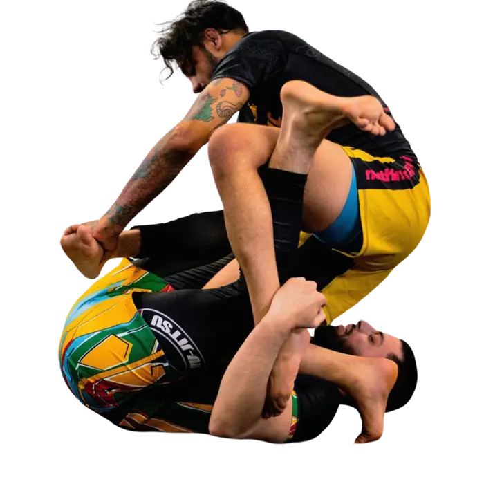 Competitor working a No-Gi guard pass at The Jiu Jitsu Lounge